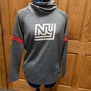 Nike Gray NY Giants long sleeved athletic shirt with Red Stripes